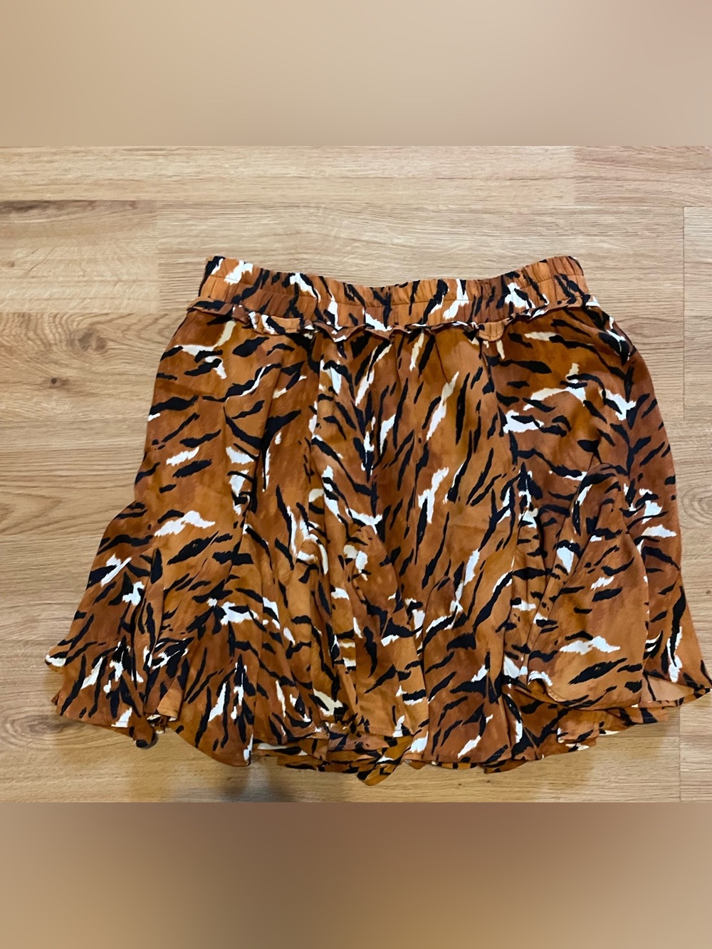 Buddy Love Tiger-Print Mini Skirt in Brown, Black & White medium